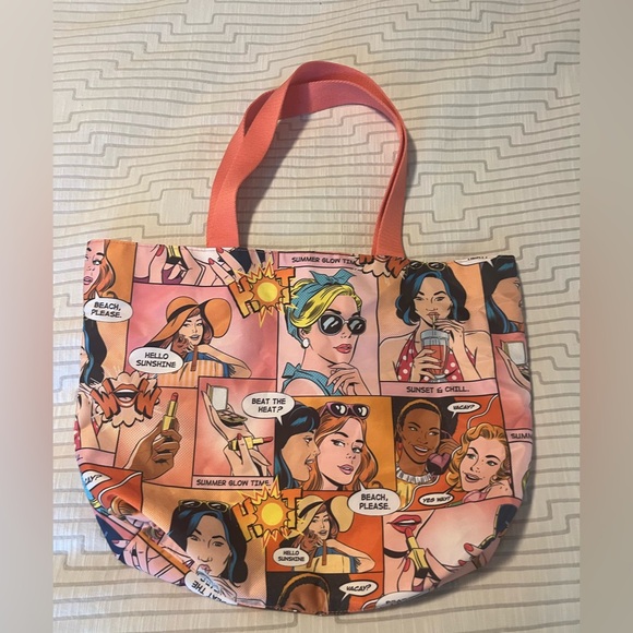 Handbags - Women’s Pink Comic-Print Tote Bag